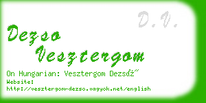 dezso vesztergom business card